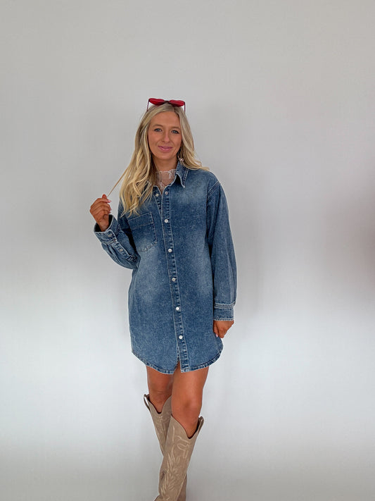 Denim Button Down Dress