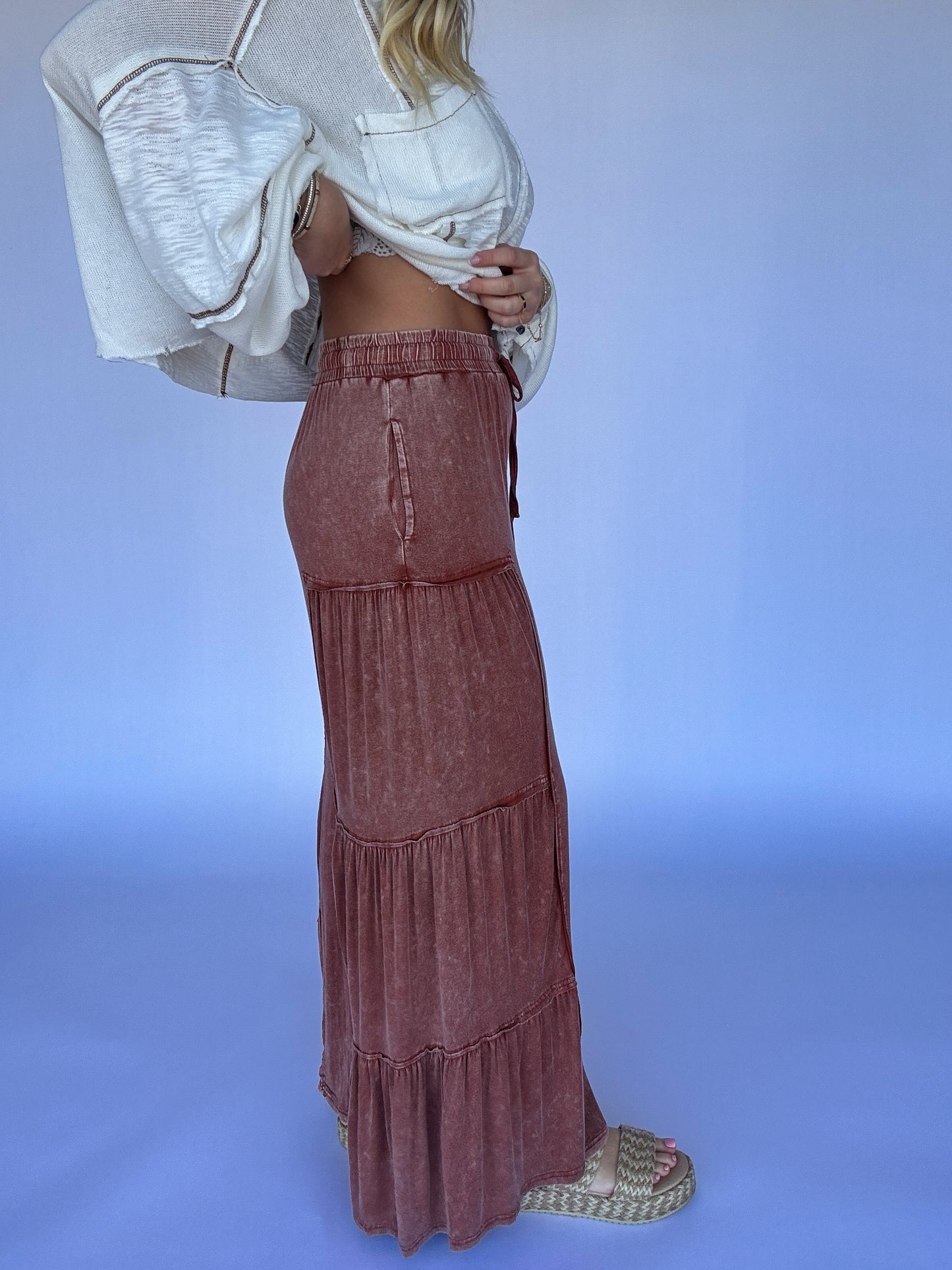 Wide Leg Tiered Pants - Sienna
