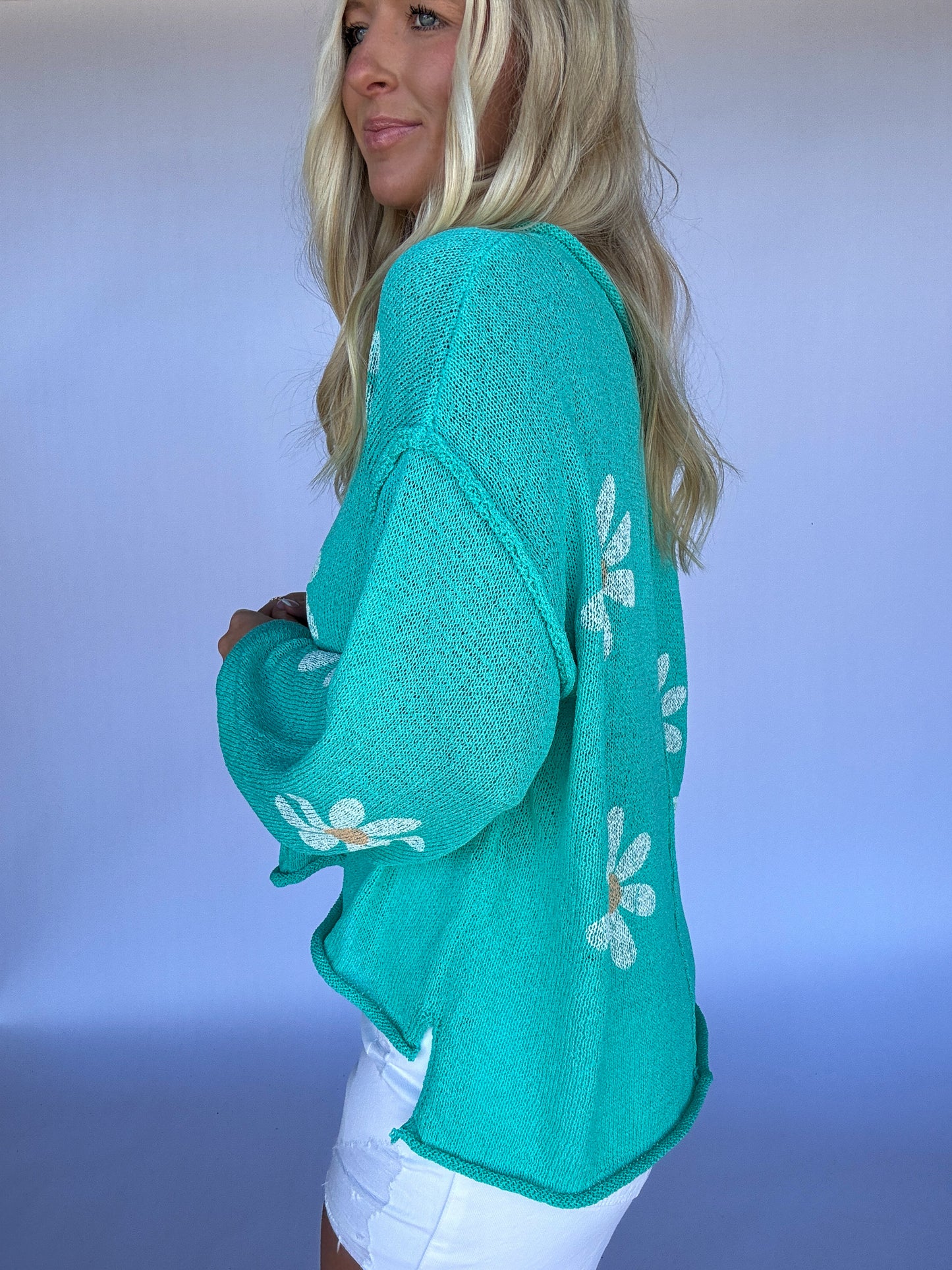 Golden Days Lightweight Sweater - Paradise Mint