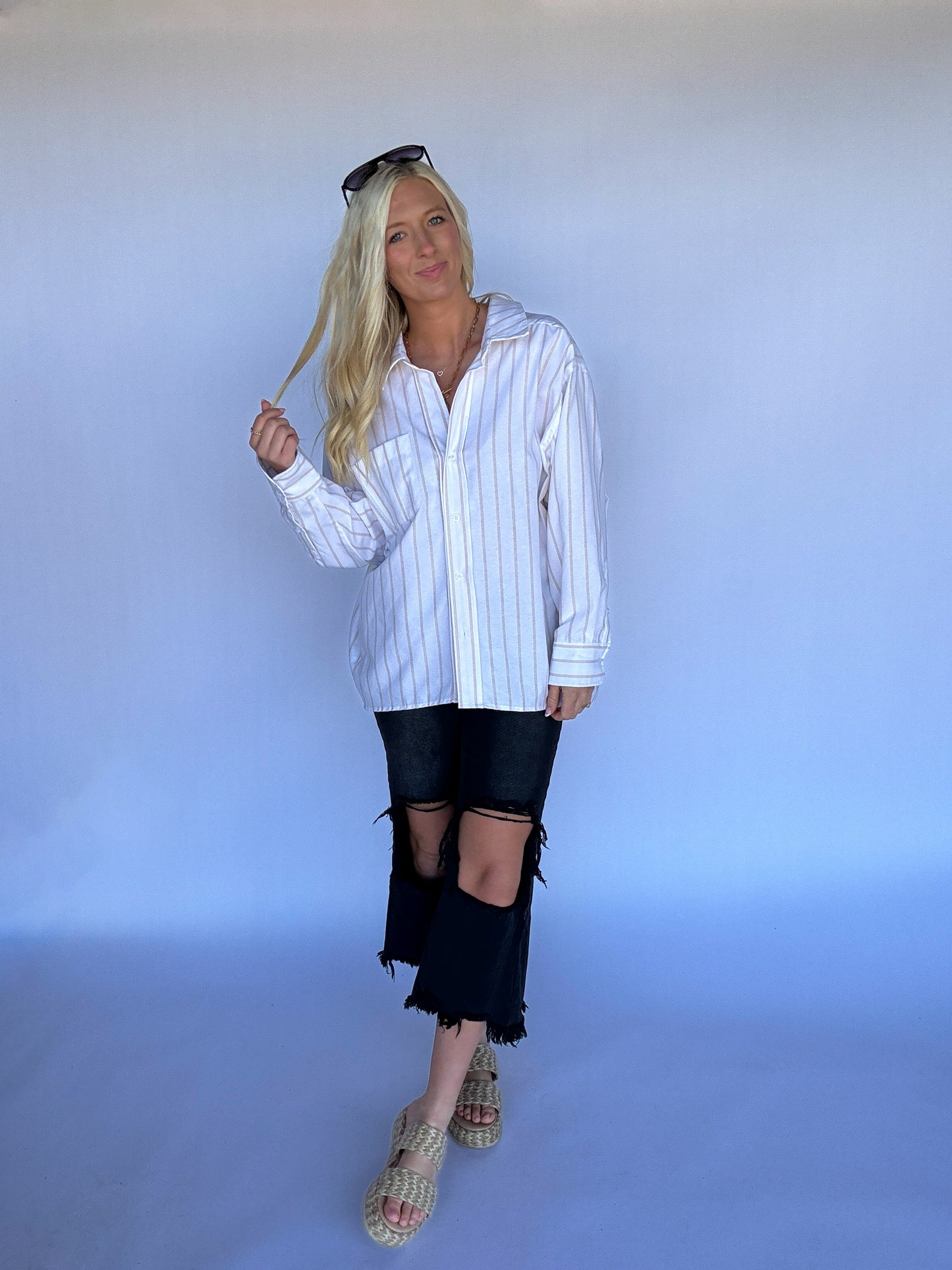 Sam Pin Stripe Oversized Shirt