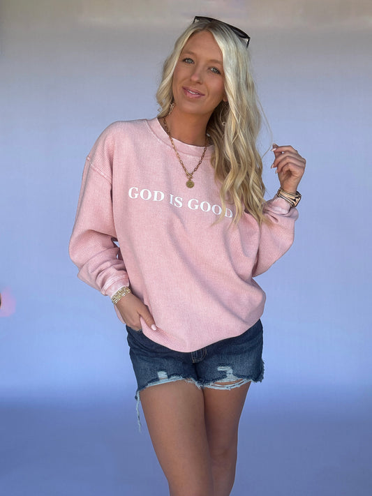 GOD IS GOOD Corded Crewneck