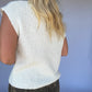 Off White Sleeveless Sweater Top
