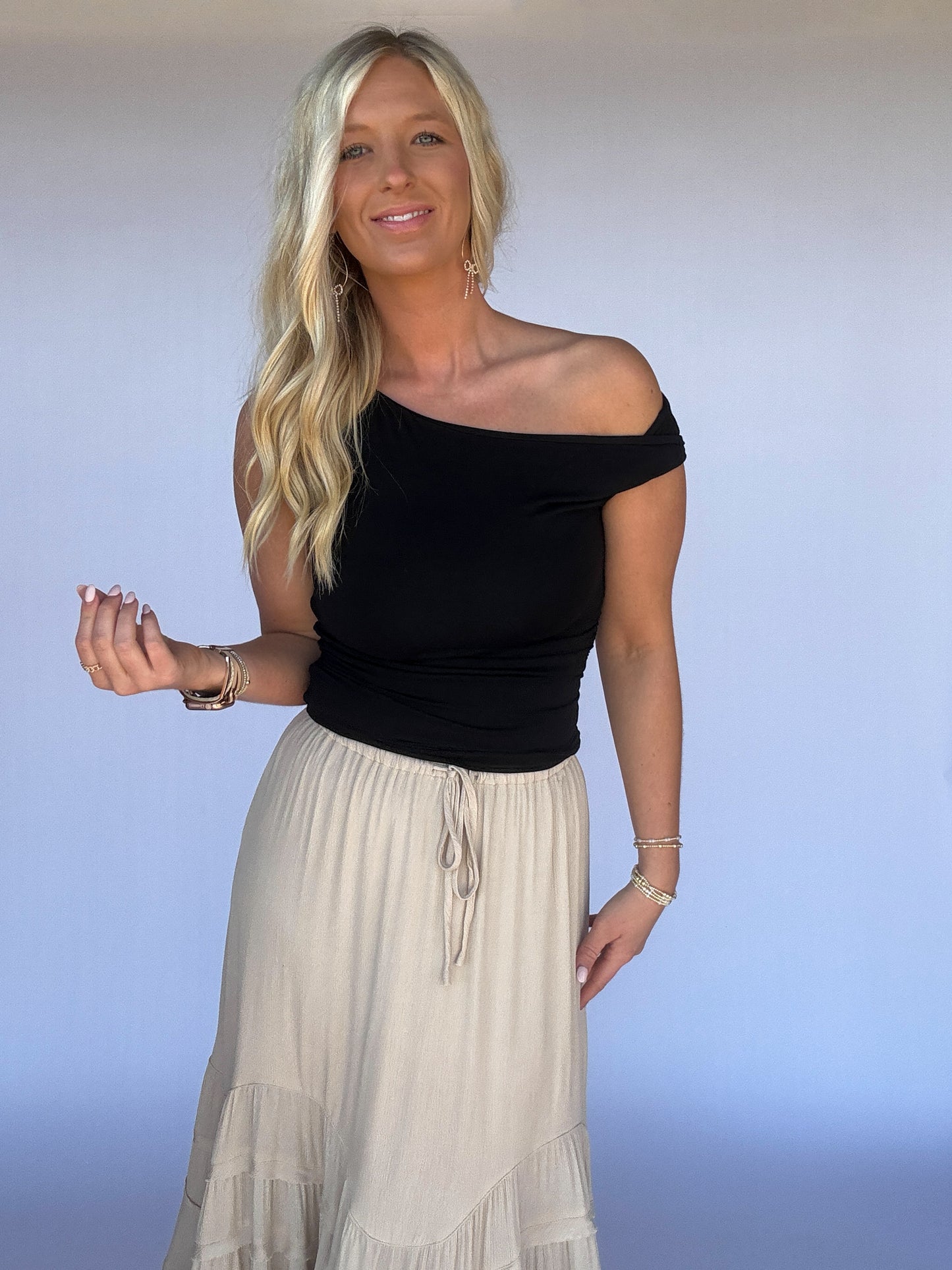 Tanner Asymmetrical Top - Black