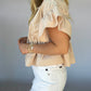 Babydoll Peplin Top - Ice Peach