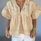 Babydoll Peplin Top - Ice Peach