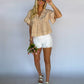 Babydoll Peplin Top - Ice Peach