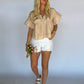 Babydoll Peplin Top - Ice Peach