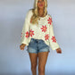 Golden Days Lightweight Sweater - Ivory/coral