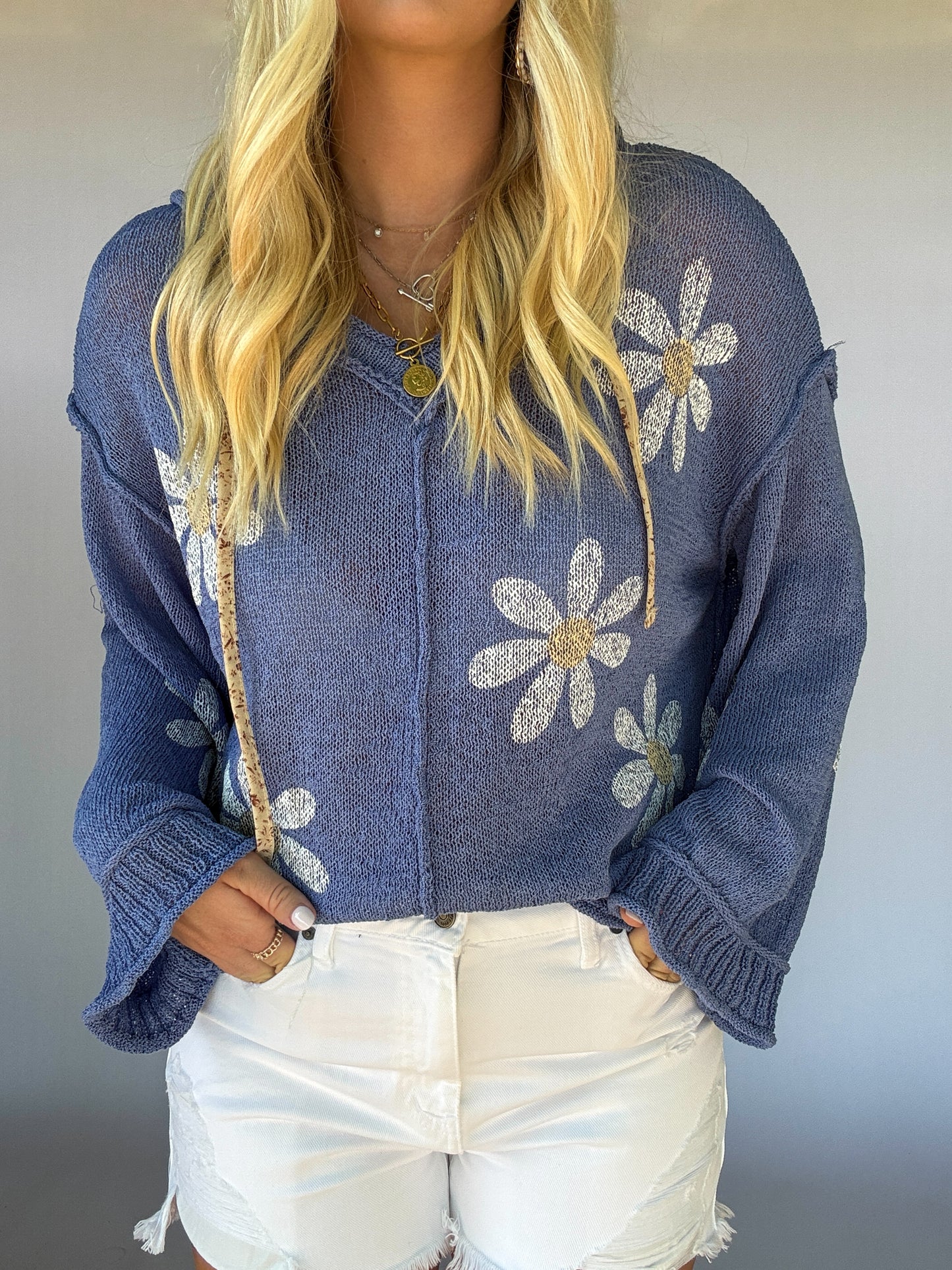 Golden Days Lightweight Sweater - Evening Blue