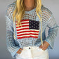 Crochet Flag Sweater - Sky Blue