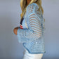 Crochet Flag Sweater - Sky Blue