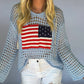 Crochet Flag Sweater - Sky Blue
