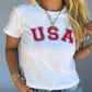 "USA" Graphic Baby Tee - White