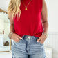 Girlie Bow Sweater Top - Red/White