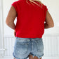 Karly Sweater Vest - Tomato Red