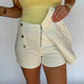 Charlotte Denim Skort - White