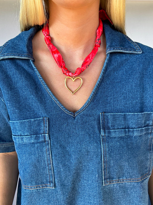 Dawgs Heart Scarf Necklace