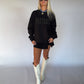 FOOTBALL Puff Print Crewneck - Black