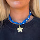 Royal Blue Star Scarf Necklace
