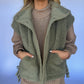 Cozy Up Sherpa Vest - Olive