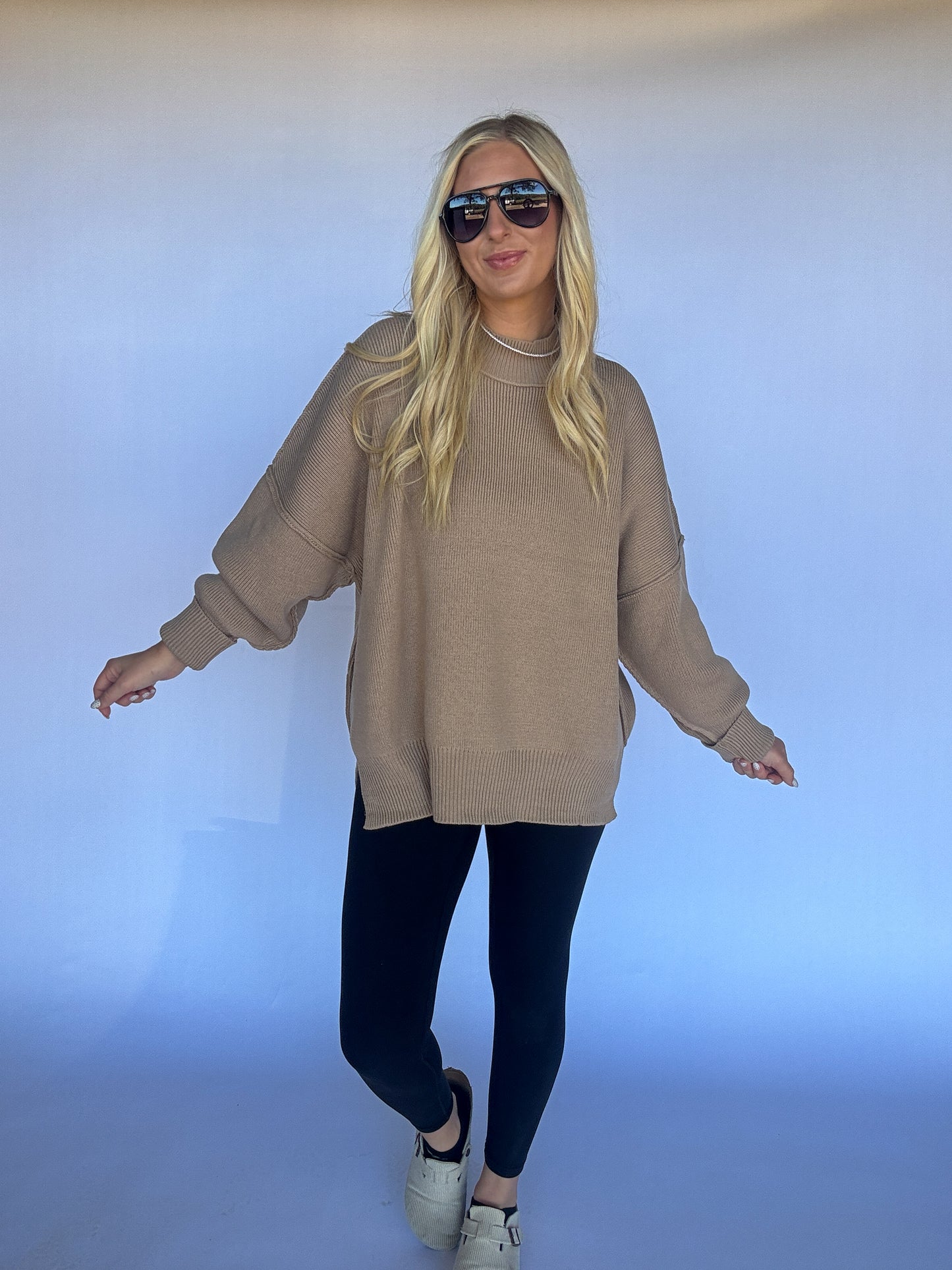 Cozy Classic Oversized Sweater - Mocha