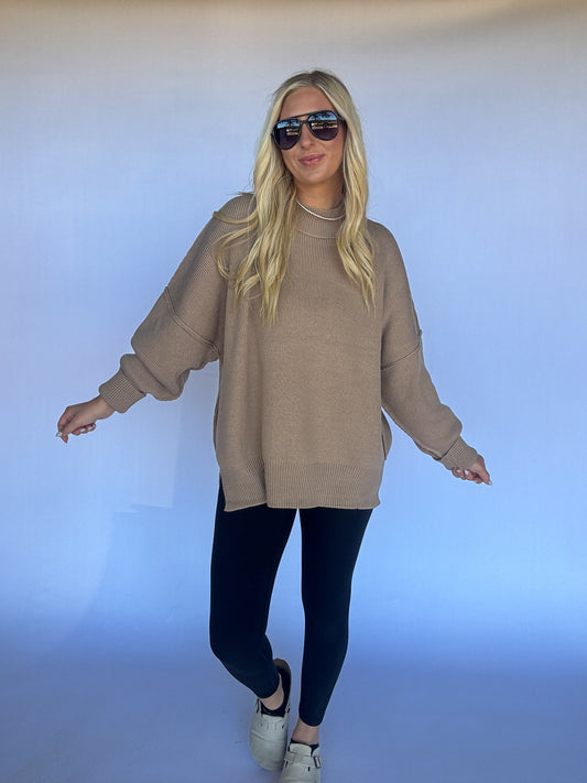 Cozy Classic Oversized Sweater - Mocha