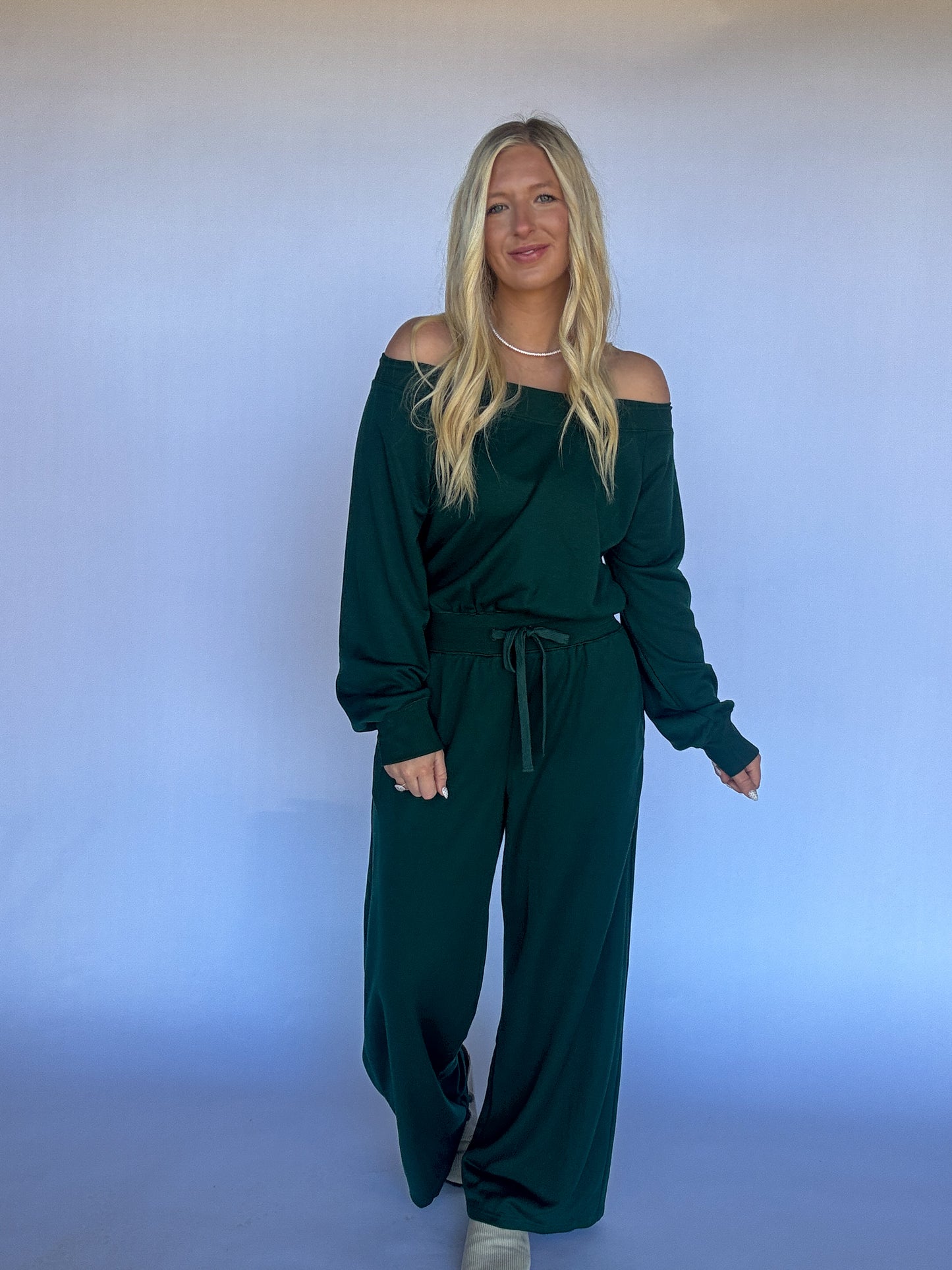 Meg Knit Jumpsuit - Hunter Green