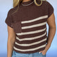 Sal Striped Sweater Vest - Brown