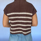 Sal Striped Sweater Vest - Brown