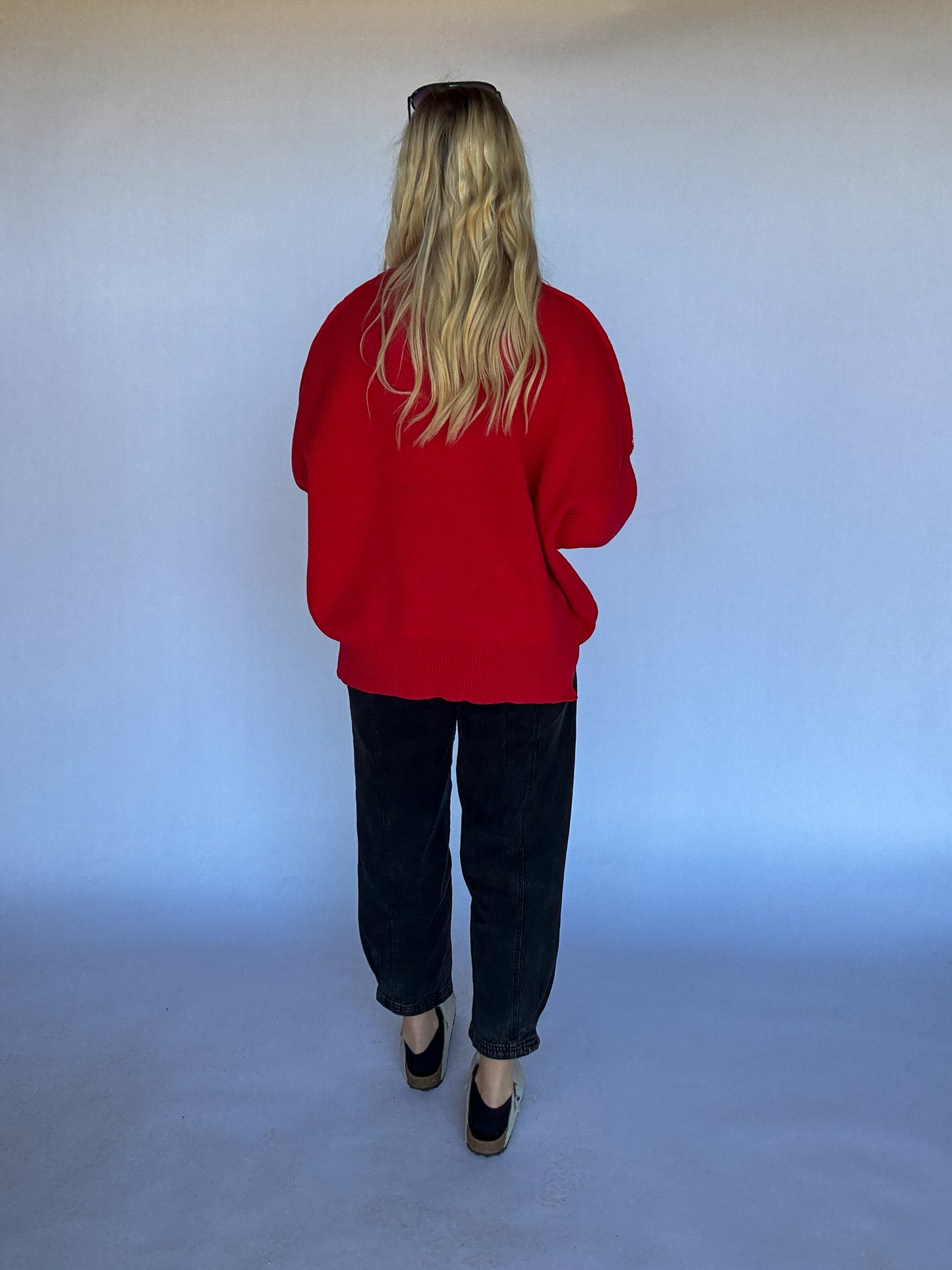 Cozy Classic Oversized Sweater - Ruby