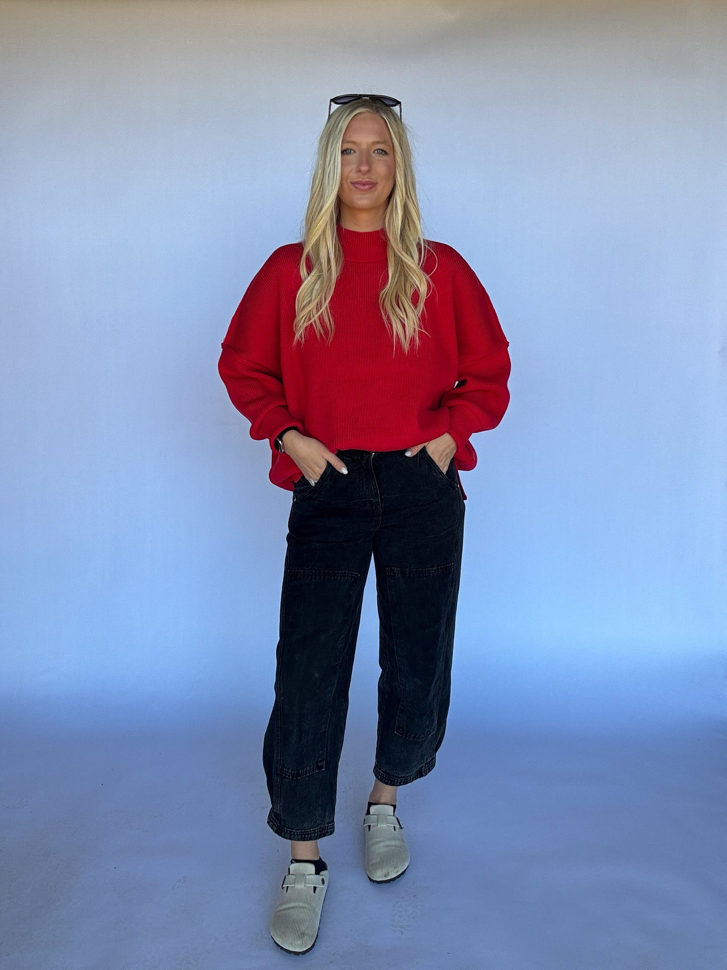 Cozy Classic Oversized Sweater - Ruby