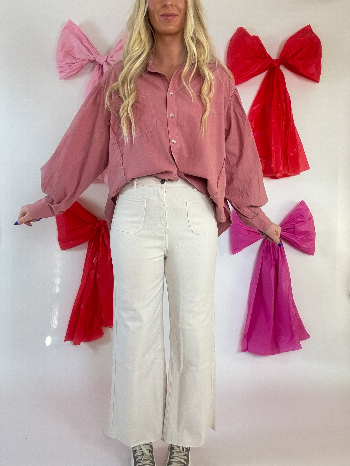 Chandler Wide Leg Jeans - Oatmeal