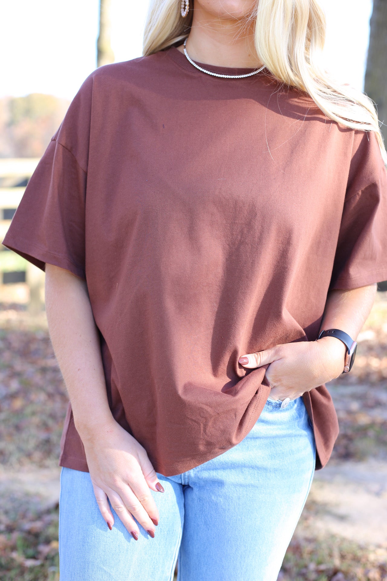 Leigha Basic Tee - Chestnut