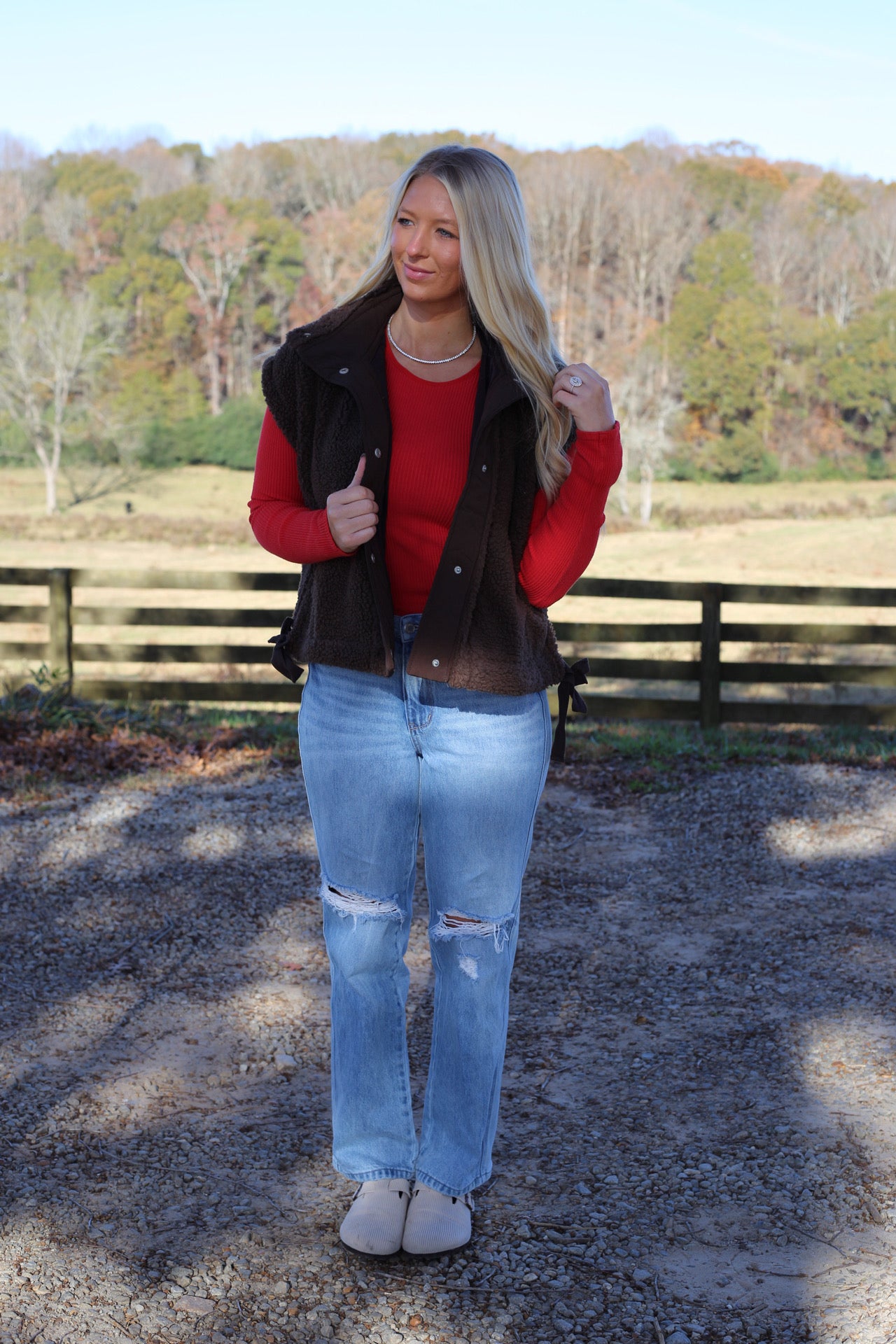 Cozy Up Sherpa Vest - Brown