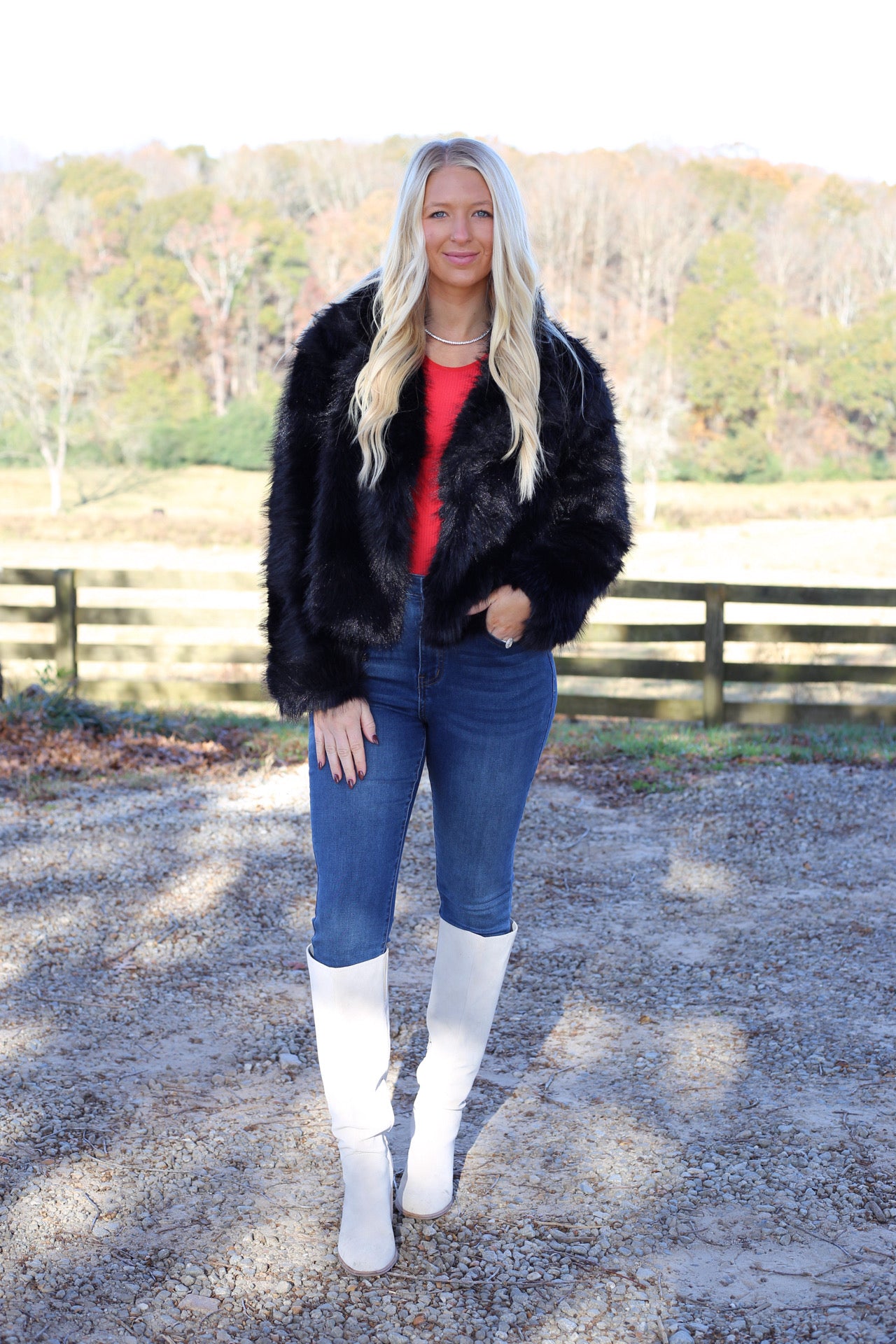 Lewis Cropped Fur Jacket