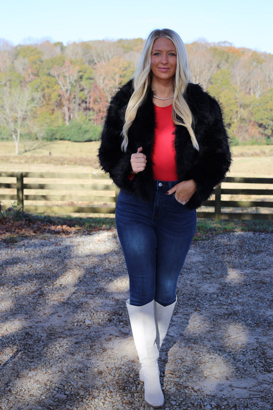 Lewis Cropped Fur Jacket