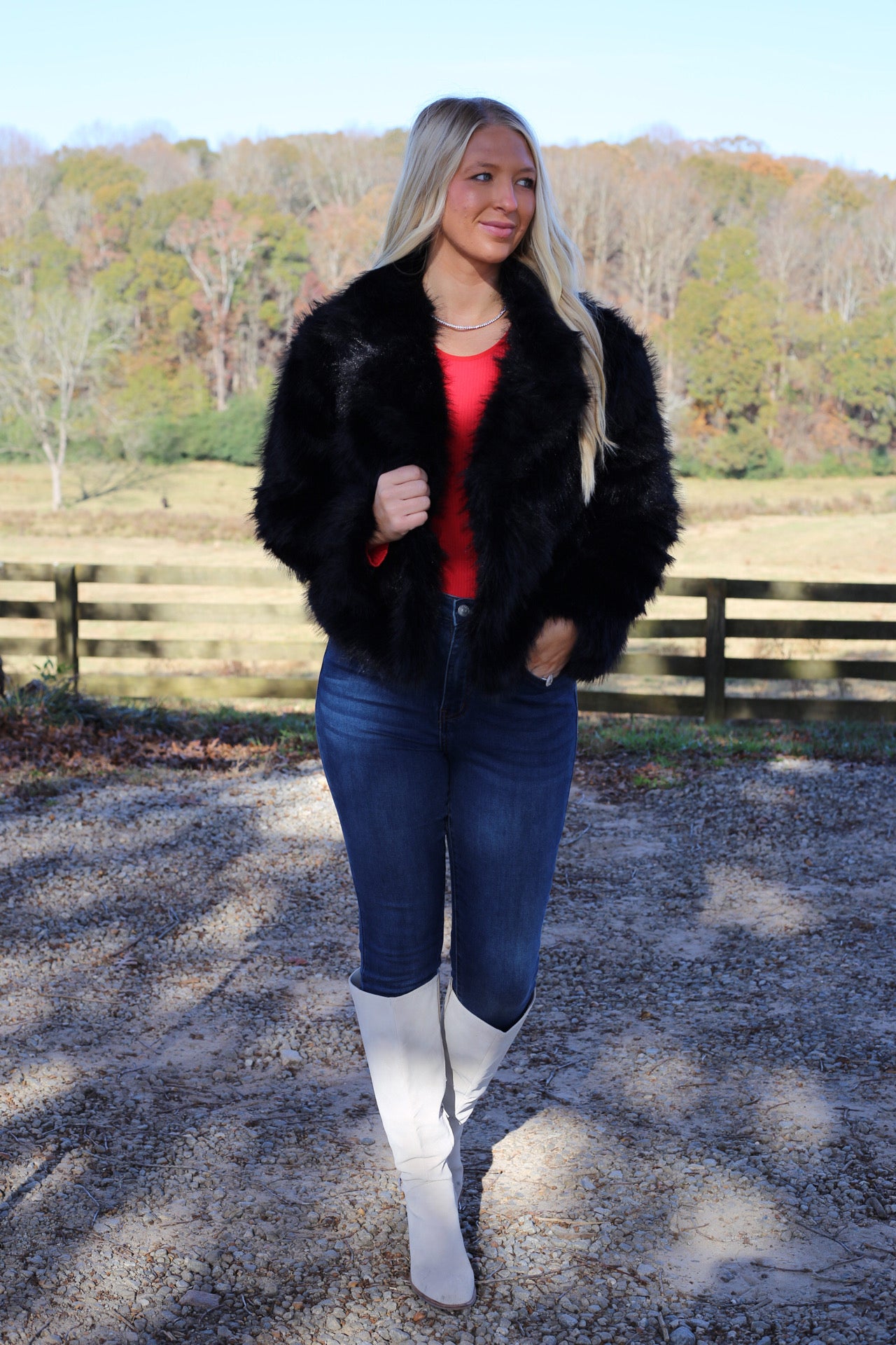 Lewis Cropped Fur Jacket