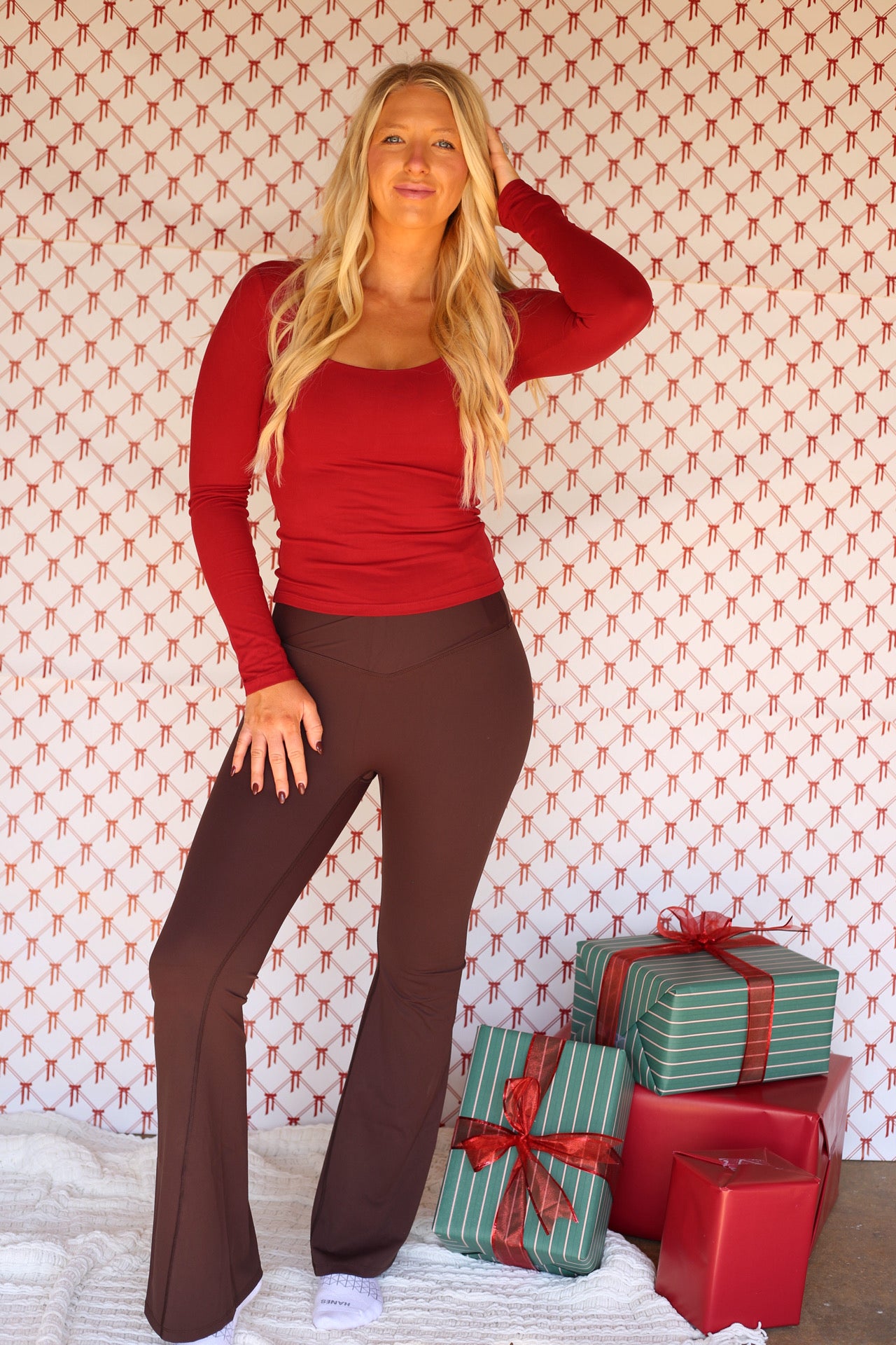 Staple Jersey Square Neck Top - Cherry