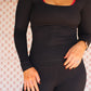 Staple Jersey Square Neck Top - Black
