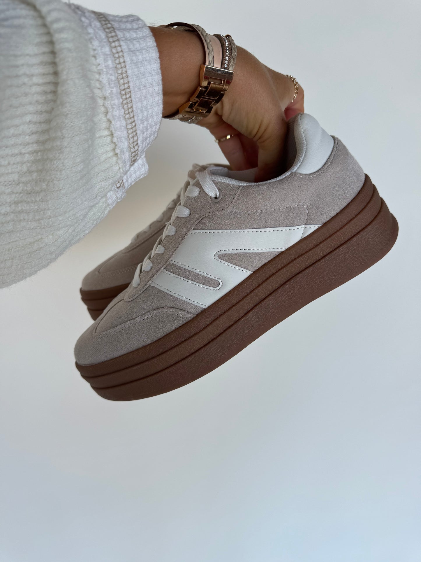 Everyday Platform Sneaker - Beige/White