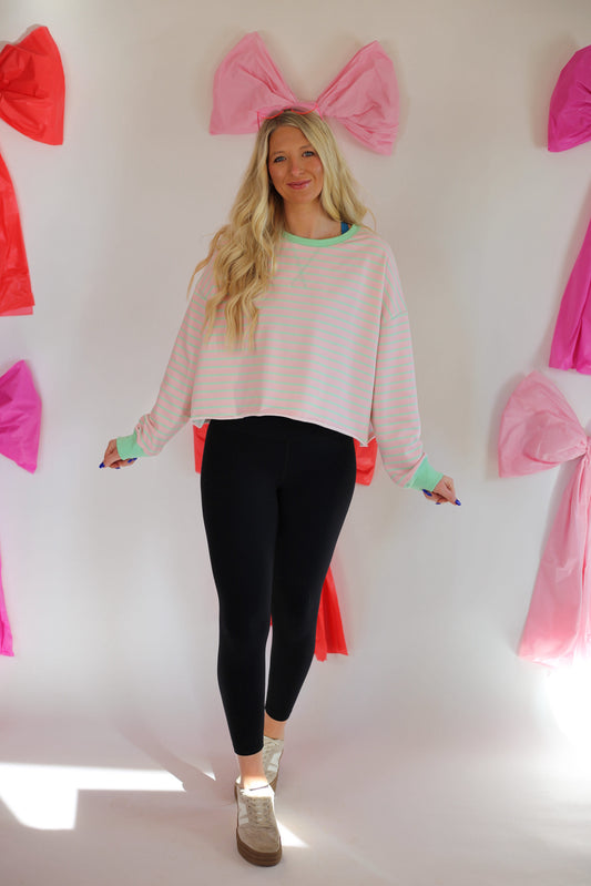 Striped French Terry Pullover