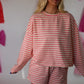 Kenny Striped Lounge Sweatshirt - Pink/Cream