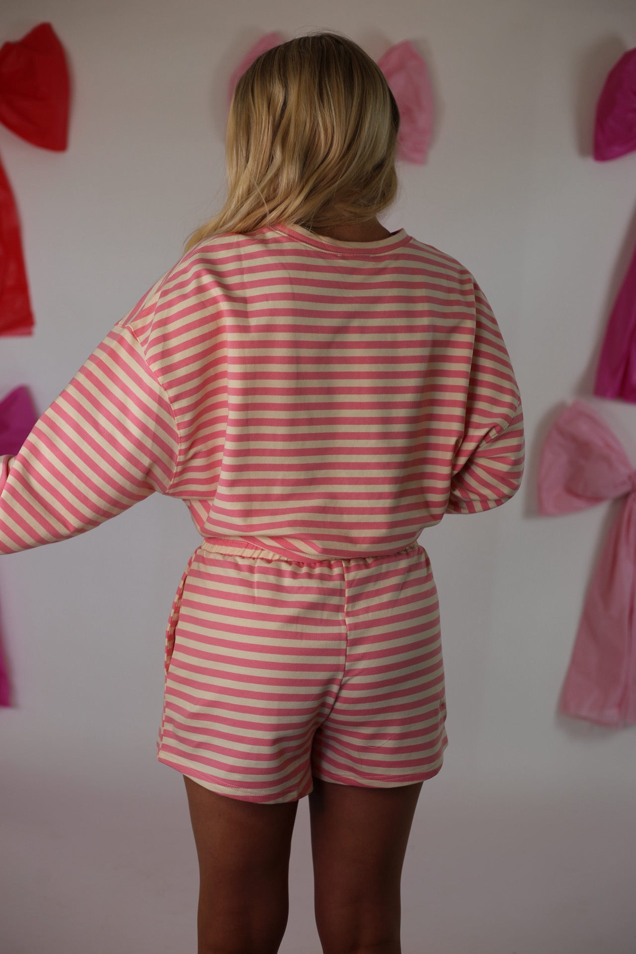 Kenny Striped Lounge Shorts - Pink/Cream