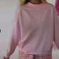 Hailey Mock neck Sweatshirt - Baby Pink