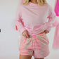 Kenny Striped Lounge Shorts - Pink/Cream