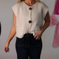 Victoria Button Up Sweater Vest - Off White