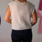 Victoria Button Up Sweater Vest - Off White