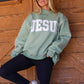 Jesus Mock Neck Sweatshirt - Sage