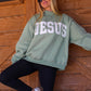 Jesus Mock Neck Sweatshirt - Sage