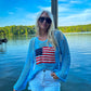 Crochet Flag Sweater - Sky Blue
